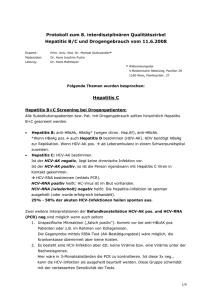 Protokoll zum 8. interdisziplinären Qualitätszirkel Hepatitis B/C und