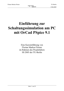 Einführung zur Schaltungssimulation am PC mit OrCad PSpice 9.1