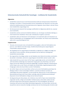Schweizerische Zeitschrift für Soziologie – Leitlinien für Sonderhefte