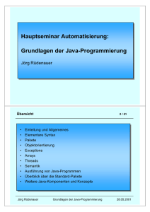 Hauptseminar über die Programmiersprache Java