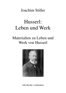 Husserl: Leben und Werk