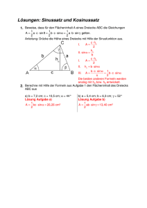 Lösungen: Sinussatz und Kosinussatz