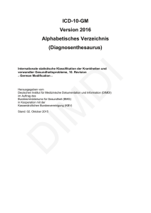 ICD-10-GM Version 2016 Alphabetisches Verzeichnis