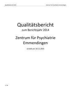 Qualitätsbericht 2014 - Zentrum für Psychiatrie Emmendingen