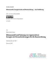 Klimawandel, Energiewende und Raumordnung – eine Einführung