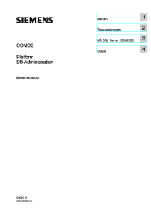 Page 1 DB- Administration COMOS Platform DB