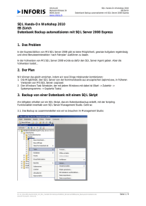 SQL Hands-On Workshop 2010 EB Zürich Datenbank