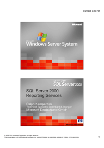 SQL Server 2000 Reporting Services