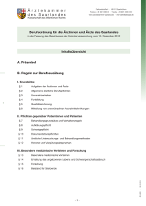 ÄK-0003 Berufsordnung für die Ärztinnen und Ärzte des Saarlandes