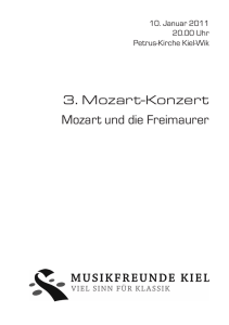 3. Mozart-Konzert Mozart und die Freimaurer