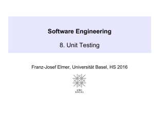 Software Engineering 8. Unit Testing