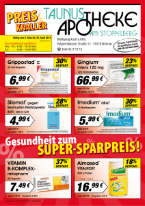 30%* gespart - Taunus-Apotheke, Wetzlar. Inh. Wolfgang Koch