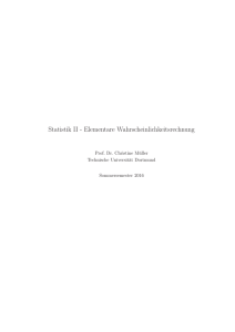 Statistik II - Elementare Wahrscheinlichkeitsrechnung