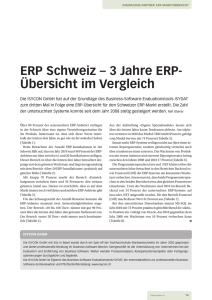 ERP Schweiz – 3 Jahre ERP- Übersicht im Vergleich