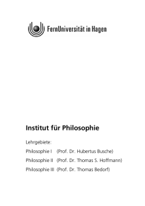 Institut für Philosophie - FernUniversität in Hagen