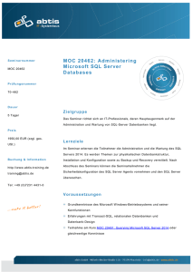 MOC 20462: Administering Microsoft SQL Server Databases
