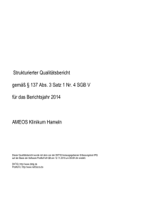 Qualitätsbericht 2014 AMEOS Klinikum Hameln