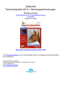 Zeitschrift Tierhomöopathie 2012