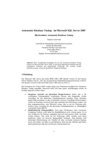 Autonomic Database Tuning im Microsoft SQL Server 2005