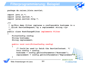 Filterprogrammierung: Beispiel