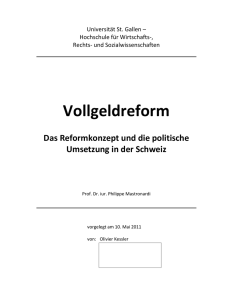 Vollgeldreform – Das Reformkonzept und die politische Umsetzung