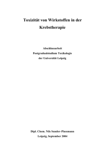 Toxizität von Wirkstoffen in der Krebstherapie