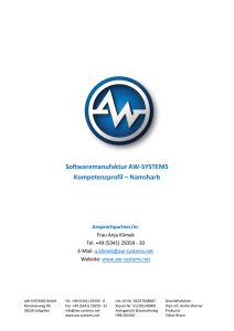 Softwaremanufaktur AW-SYSTEMS Kompetenzprofil – Namsharb