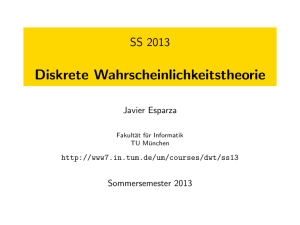 *7mmSS 2013 [1mm]Diskrete Wahrscheinlichkeitstheorie