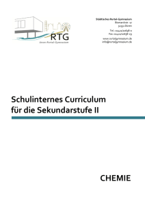 Schulinternes Curriculum für die Sekundarstufe II CHEMIE