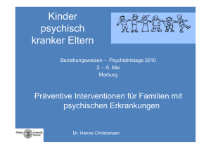 Kinder psychisch kranker Eltern - Psychiatrietage Marburg