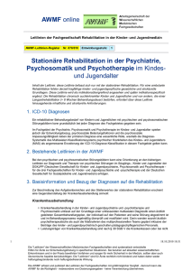 Stationäre Rehabilitation in der Psychiatrie, Psychosomatik und