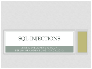 sql-injections - net Developers Group Berlin Brandenburg