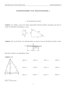 Mathematik macht Freu(n)de Trigonometrie, I KOMPETENZHEFT