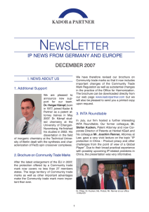 DECEMBER 2007 IP NEWS FROM GERMANy AND EUROPE