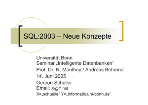 SQL 2003 – Neue Konzepte