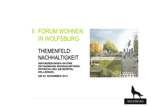 II. Forum Wohnen in Wolfsburg - Themenfeld: Nachhaltigkeit
