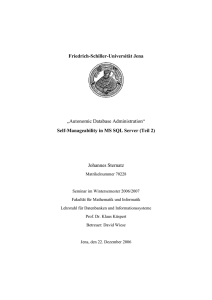 Friedrich-Schiller-Universität Jena „Autonomic Database