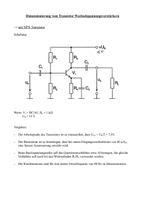 Dimensionierung vom Transistor Wechselspannungsverstärkern