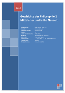 Geschichte der Philosophie II (Mittelalter und frühe Neuzeit)