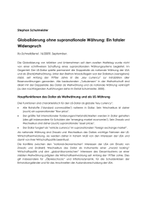 Globalisierung ohne supranationale Währung