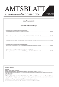 Inhaltsverzeichnis - Gemeinde Seddiner See