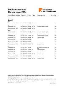 Dachzeichen und Haltegruppe 2014 Audi