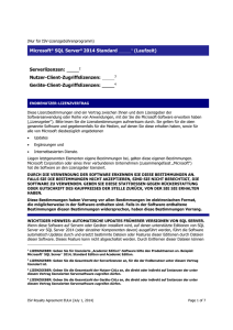 Microsoft® SQL Server® 2014 Standard 1 (Laufzeit) Serverlizenzen