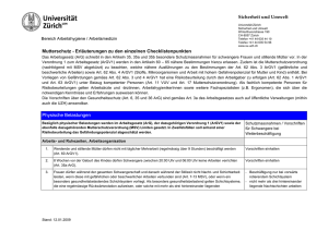 Erl&auml;uterungen zur Checkliste Mutterschutz UZH