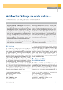 Antibiotika: Solange sie noch wirken - Wissenschaftliches Institut der