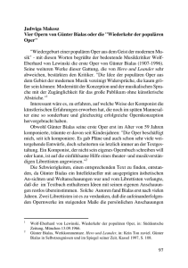 Wiederkehr der populären Oper