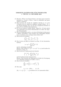 diskrete mathematik f¨ur informatik 1. ¨ubung: 13. oktober 2010