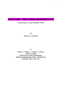 theologie - eine sozialwissenschaft?