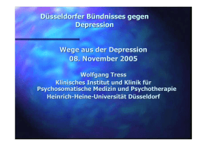 Das Erleben der Depression - Düsseldorfer Bündnis gegen