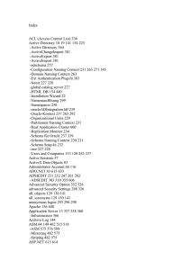 Index ACL (Access Control List) 336 Active Directory 18 19 141 154